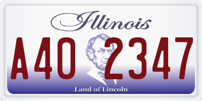 IL license plate A402347