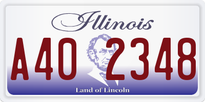 IL license plate A402348