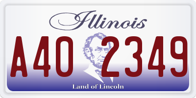 IL license plate A402349
