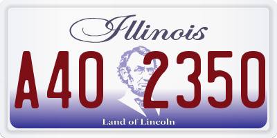 IL license plate A402350
