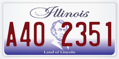 IL license plate A402351