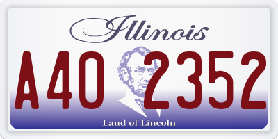 IL license plate A402352