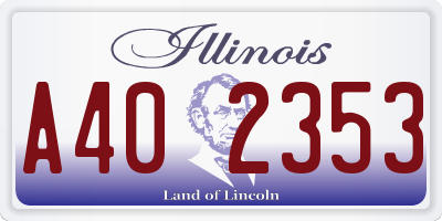 IL license plate A402353