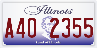 IL license plate A402355
