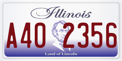IL license plate A402356