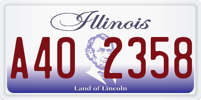 IL license plate A402358