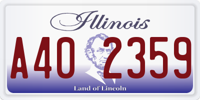 IL license plate A402359