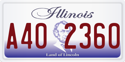 IL license plate A402360
