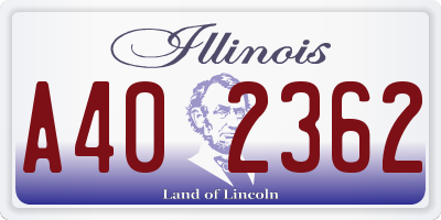 IL license plate A402362