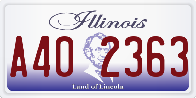 IL license plate A402363