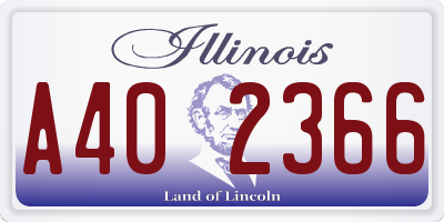 IL license plate A402366