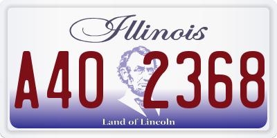 IL license plate A402368