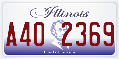 IL license plate A402369
