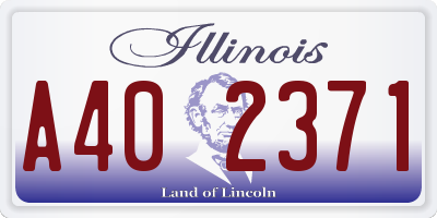 IL license plate A402371
