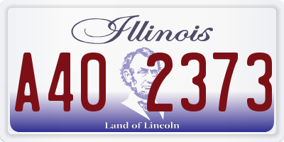 IL license plate A402373