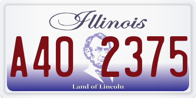 IL license plate A402375