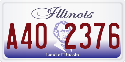 IL license plate A402376
