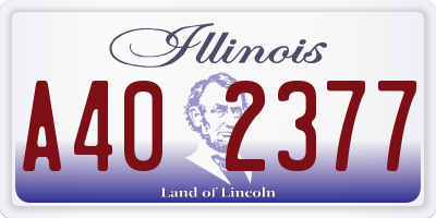 IL license plate A402377