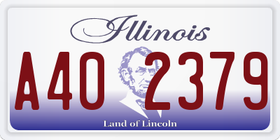 IL license plate A402379