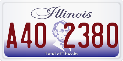 IL license plate A402380