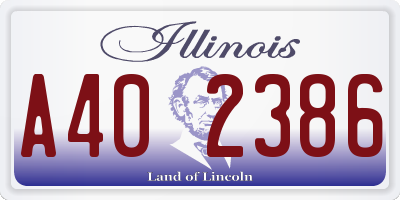 IL license plate A402386