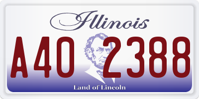 IL license plate A402388