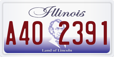 IL license plate A402391