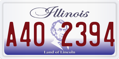 IL license plate A402394