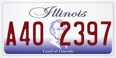 IL license plate A402397