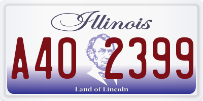 IL license plate A402399
