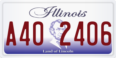 IL license plate A402406