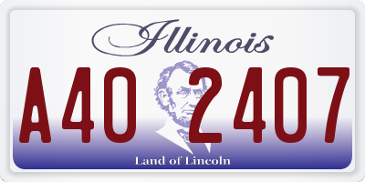 IL license plate A402407