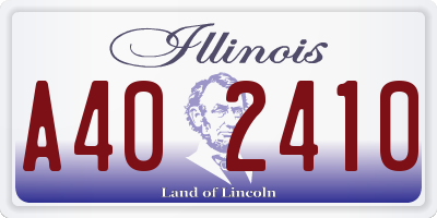 IL license plate A402410