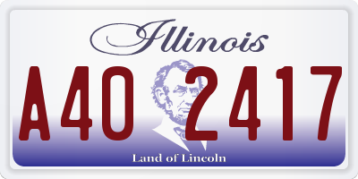 IL license plate A402417