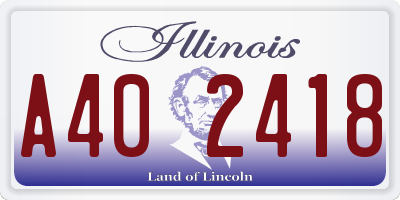 IL license plate A402418