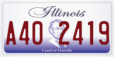 IL license plate A402419