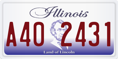IL license plate A402431