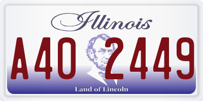 IL license plate A402449