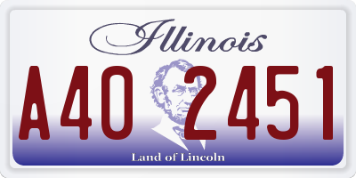 IL license plate A402451