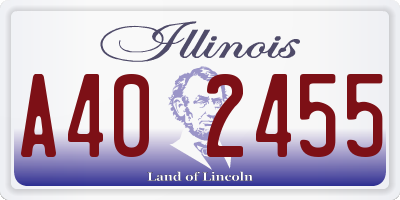 IL license plate A402455