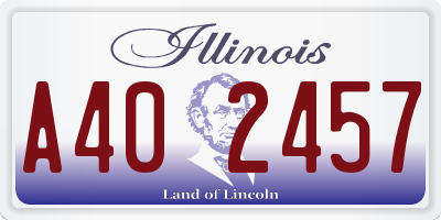 IL license plate A402457
