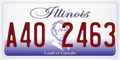 IL license plate A402463