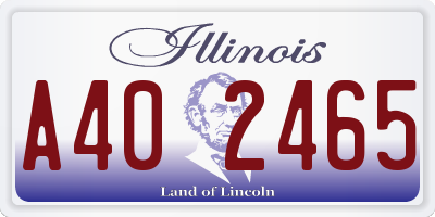 IL license plate A402465
