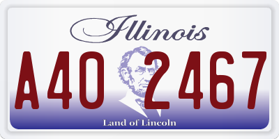 IL license plate A402467