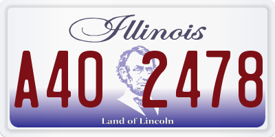 IL license plate A402478