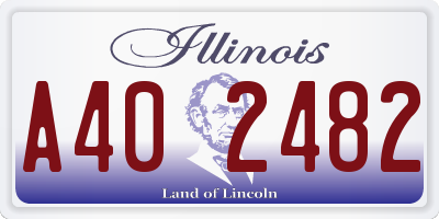 IL license plate A402482