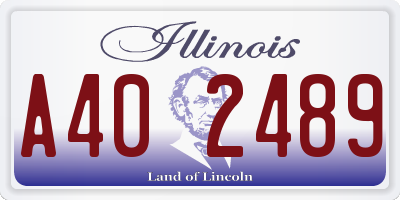IL license plate A402489