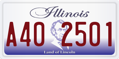 IL license plate A402501