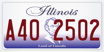 IL license plate A402502