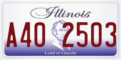 IL license plate A402503